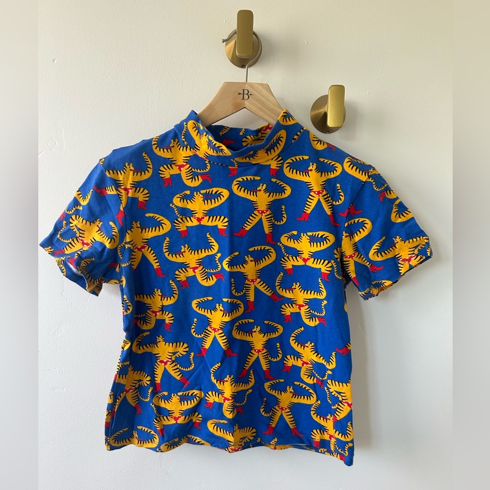 Nooworks Tiger Man Blue Mock Neck